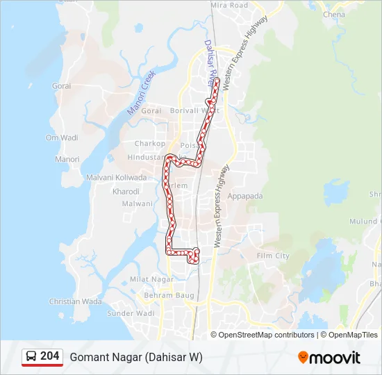 204 Bus Line Map