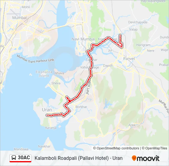 30AC Bus Line Map