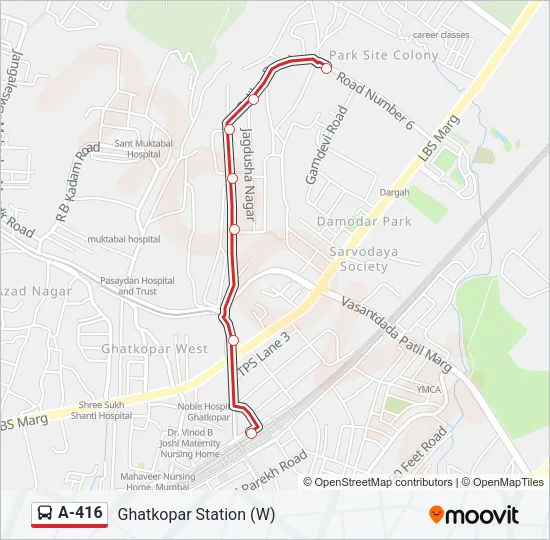 A-416 Bus Line Map