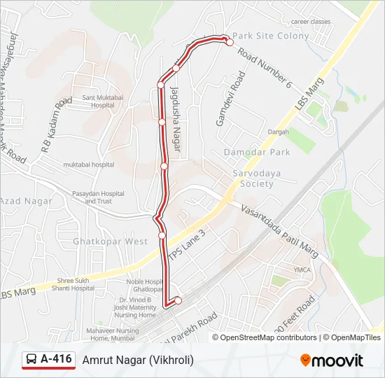 A-416 Bus Line Map