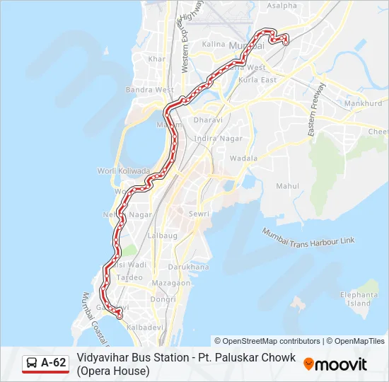 A-62 Bus Line Map