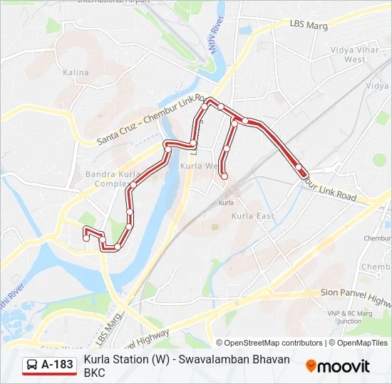 A-183 Bus Line Map
