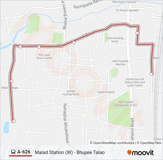 A-626 Bus Line Map