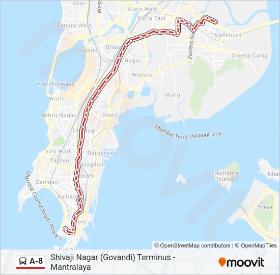 A-8 Bus Line Map