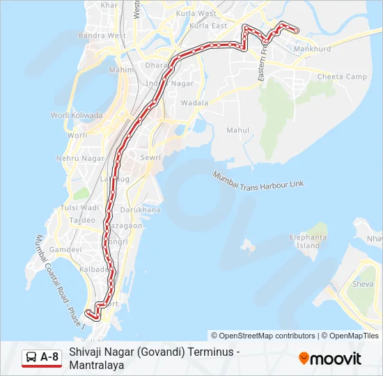 A-8 Bus Line Map