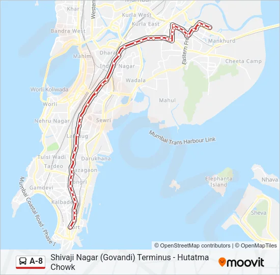 A-8 Bus Line Map