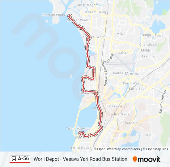 A-56 Bus Line Map