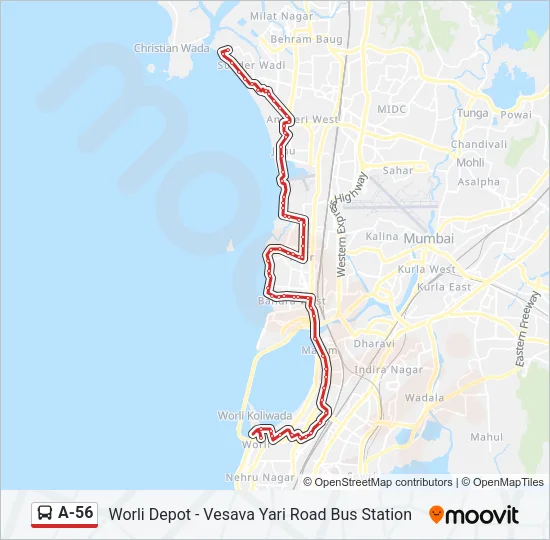 A-56 Bus Line Map