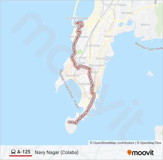 A-125 Bus Line Map
