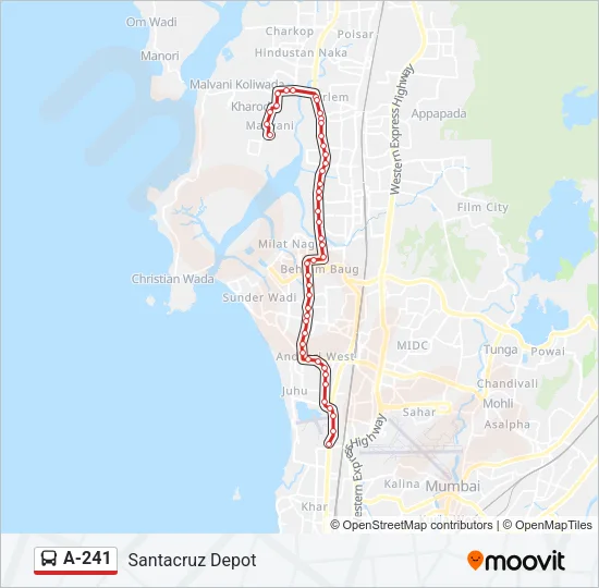 A-241 Bus Line Map