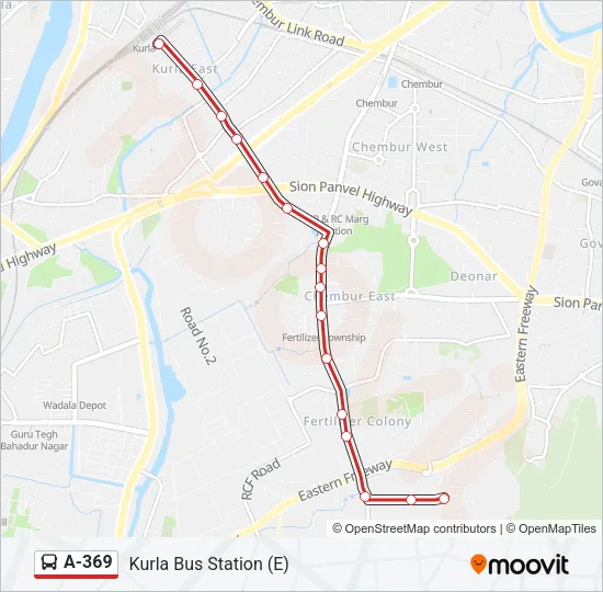 A-369 Bus Line Map