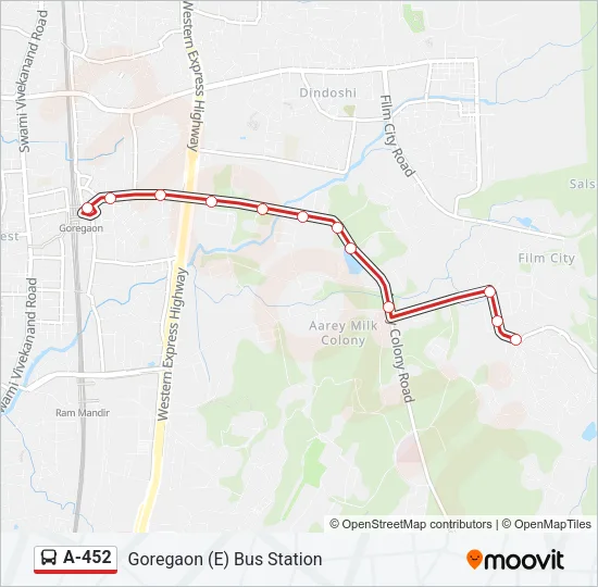 A-452 Bus Line Map
