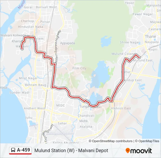 A-459 Bus Line Map