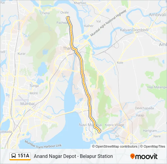151A Bus Line Map