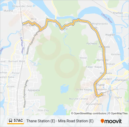 57AC Bus Line Map