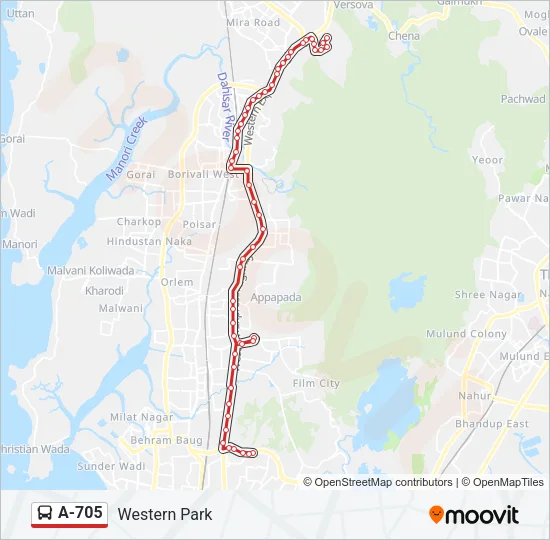 A-705 Bus Line Map