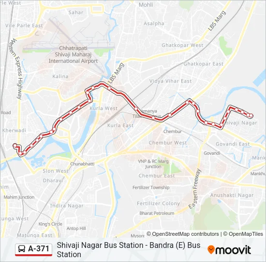 A-371 Bus Line Map