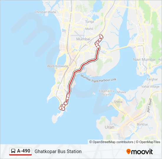 A-490 Bus Line Map