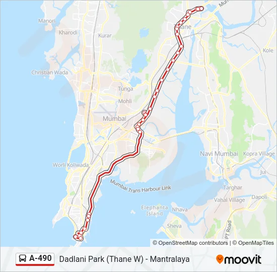 A-490 Bus Line Map