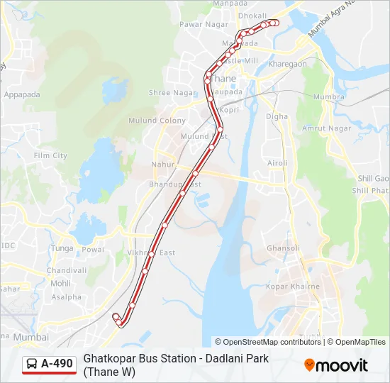 A-490 Bus Line Map