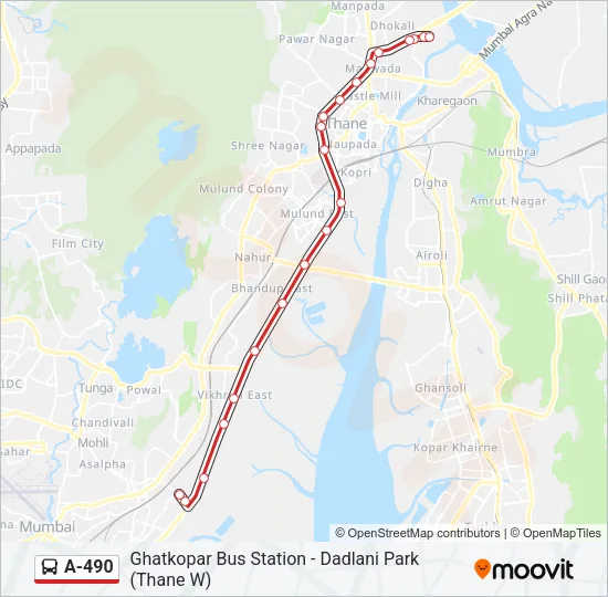 A-490 Bus Line Map
