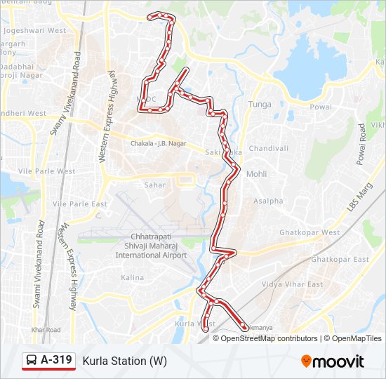 A-319 Bus Line Map