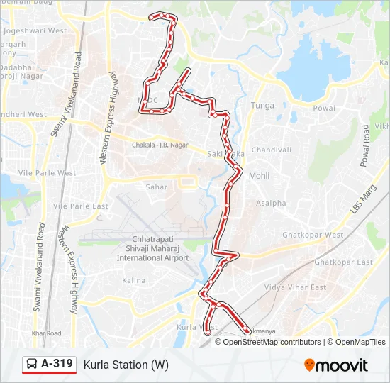 A-319 Bus Line Map
