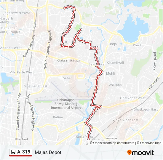 A-319 Bus Line Map