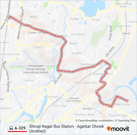 A-329 Bus Line Map