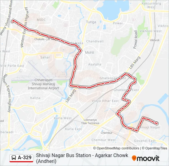 A-329 Bus Line Map