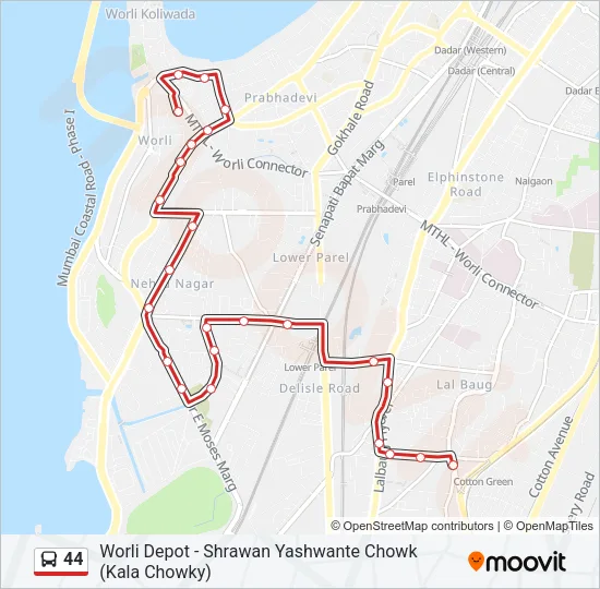 44 Bus Line Map