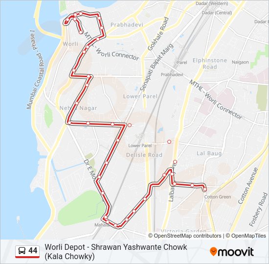 44 Bus Line Map