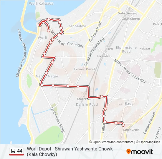 44 Bus Line Map