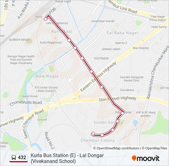 432 Route: Schedules, Stops & Maps - Kurla Bus Station (E) (Updated)
