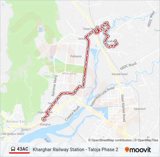 43AC Bus Line Map