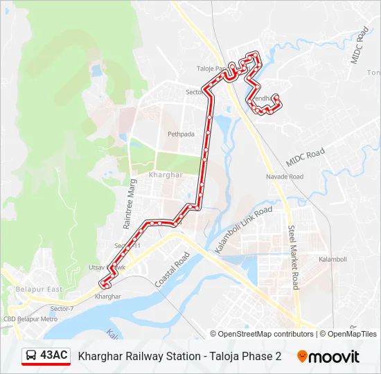 43AC Bus Line Map