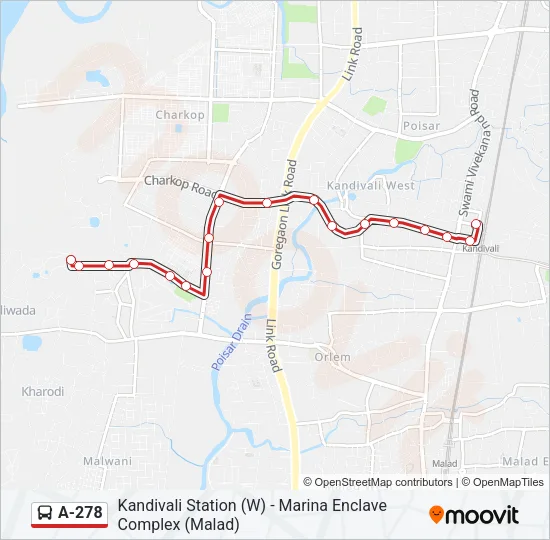 A-278 Bus Line Map