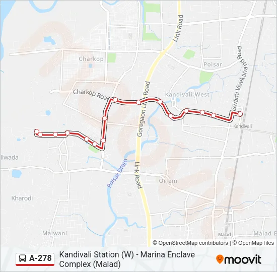 A-278 Bus Line Map