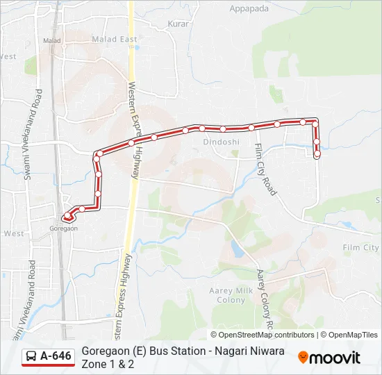 A-646 Bus Line Map