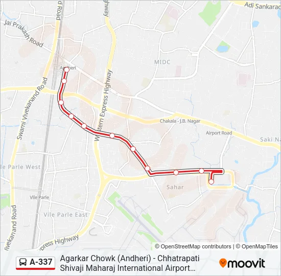 A-337 Bus Line Map