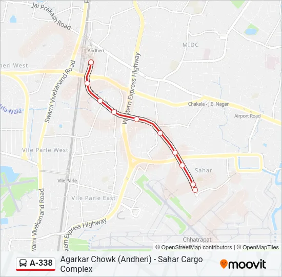 A-338 Bus Line Map
