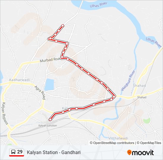 29 bus Line Map