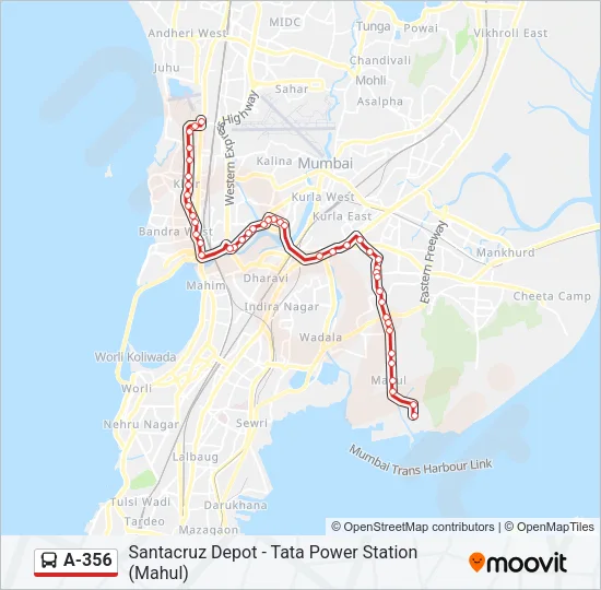 A-356 Bus Line Map