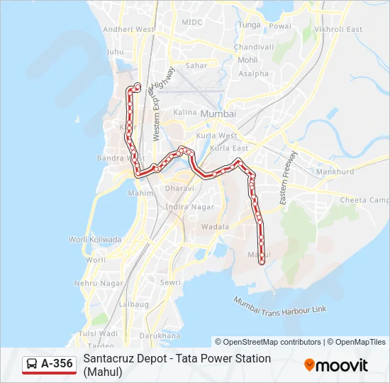 A-356 Bus Line Map