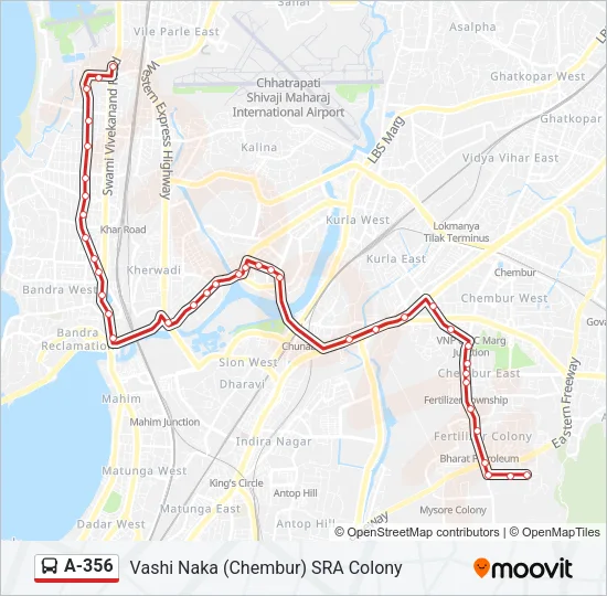 A-356 Bus Line Map
