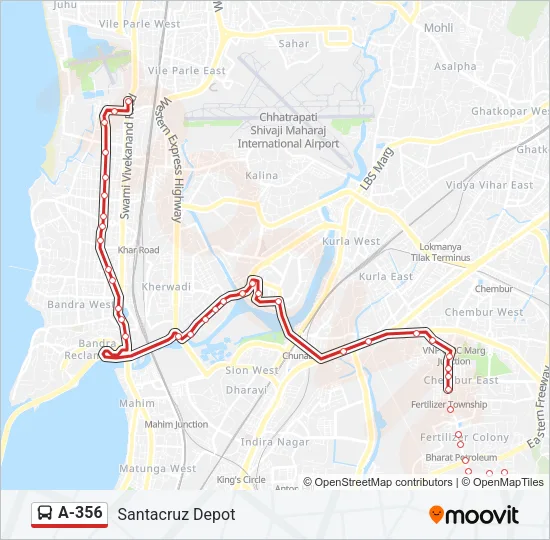 A-356 Bus Line Map