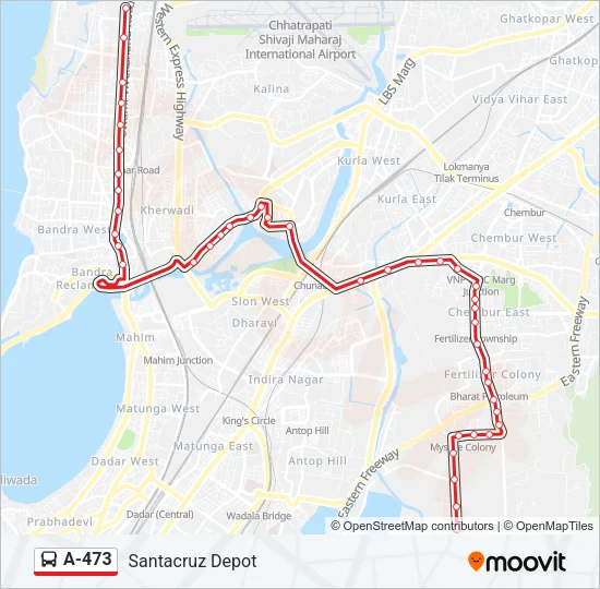 A-473 Bus Line Map