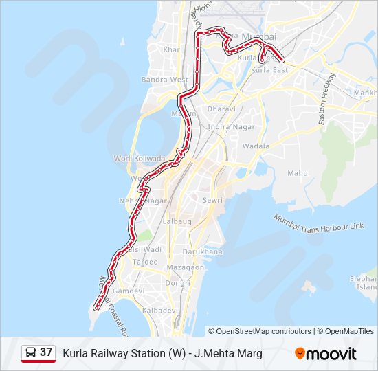 37 Bus Line Map