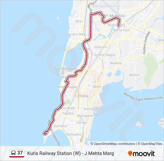 37 Bus Line Map