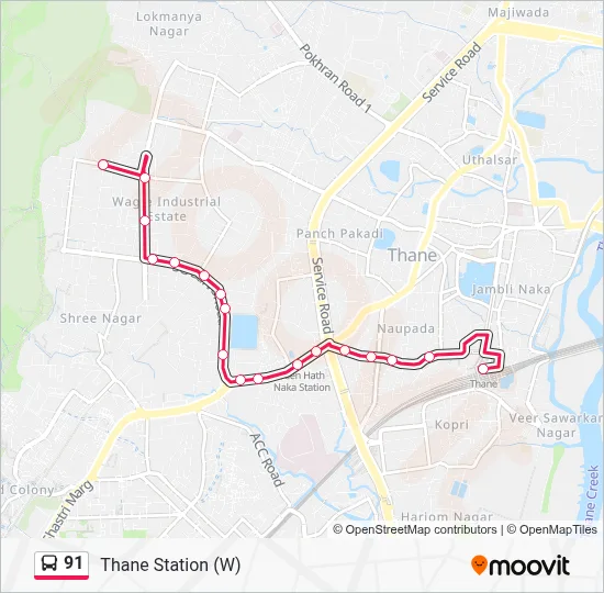 91 Route: Schedules, Stops & Maps - Thane Station (W) (Updated)